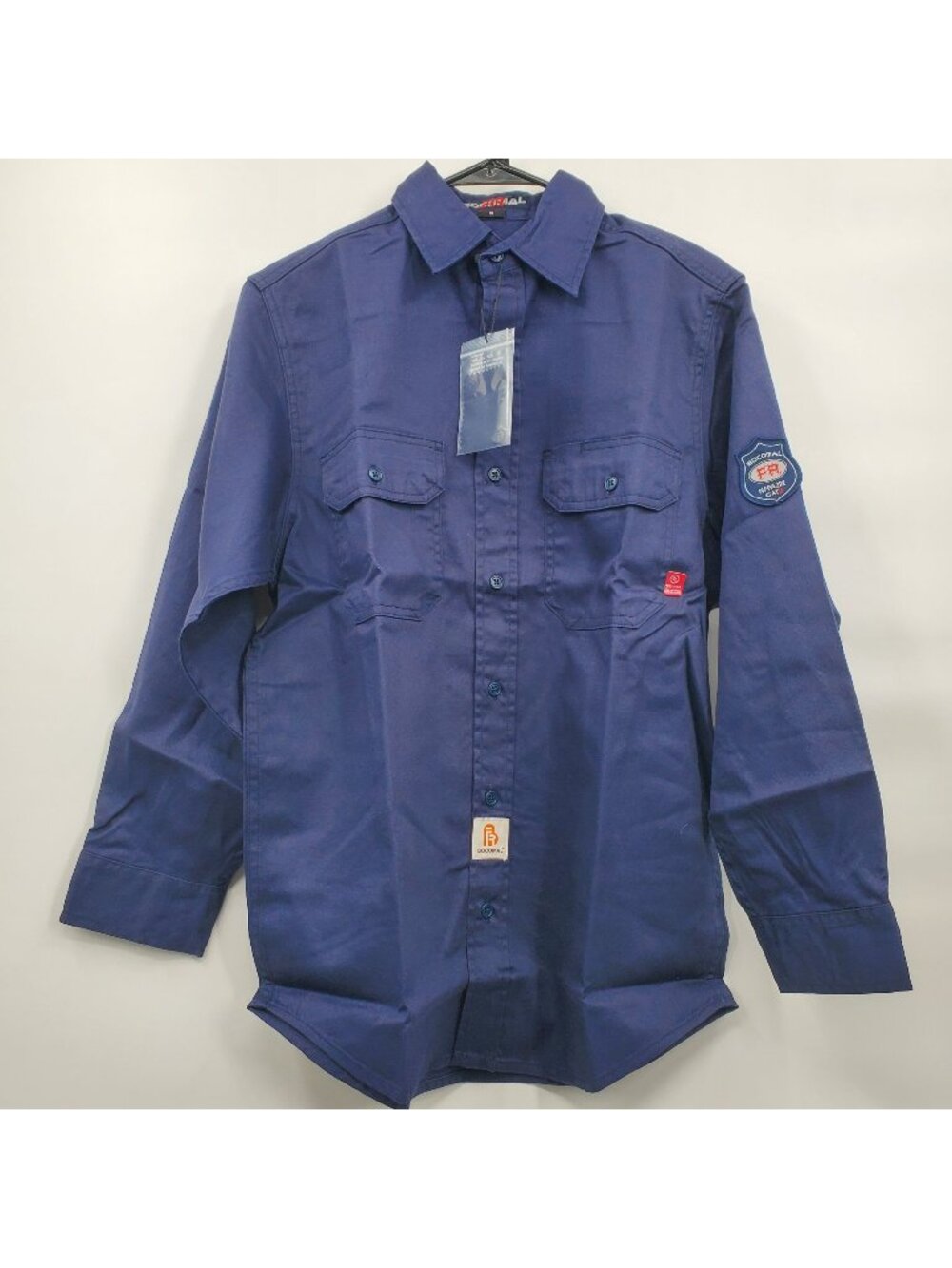BOCOMAL FR 6.5OZ Long Sleeve Twill Button Down Shirt Men Size Small NWT
